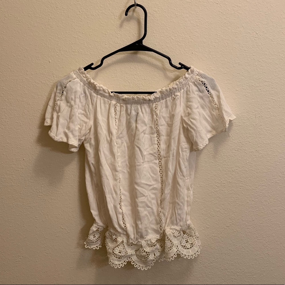 Boho size medium white blouse